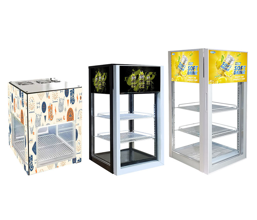 four side glass refrigerated display case